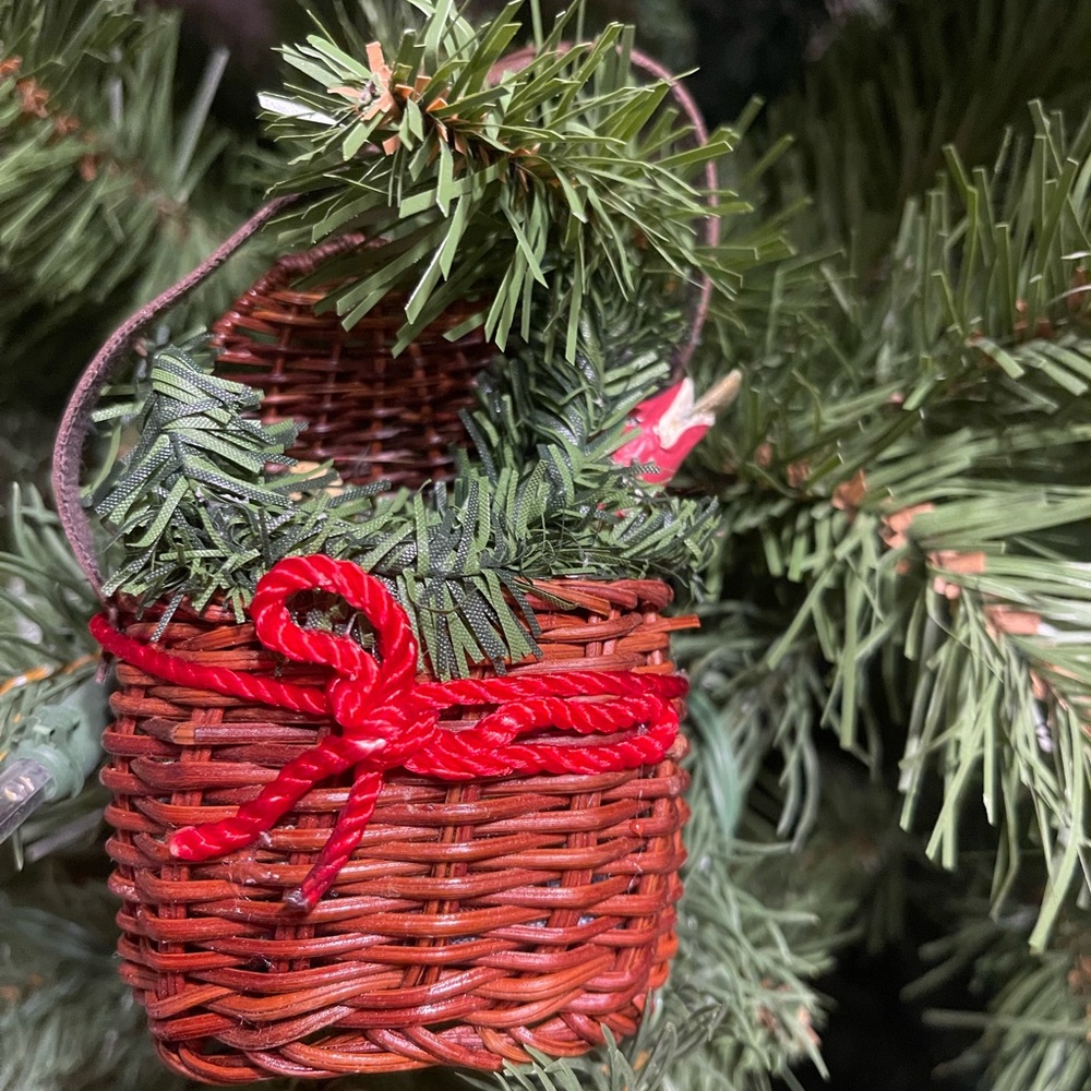 Handcrafted Wicker Basket Ornament